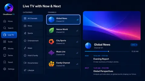 CloudStream Live TV screen